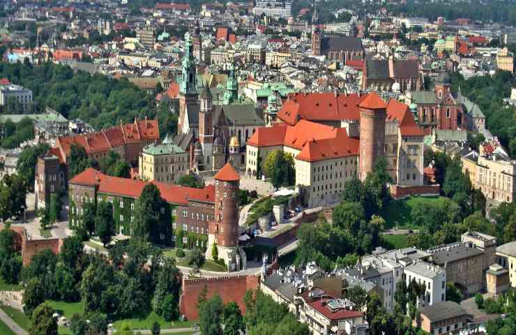 Vista di Cracovia dall'alto