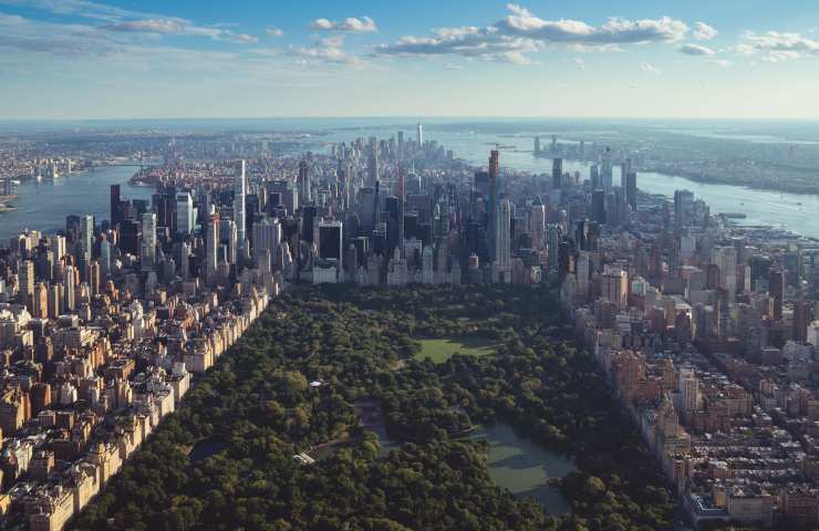 Vista dall'alto su Central Park a New York