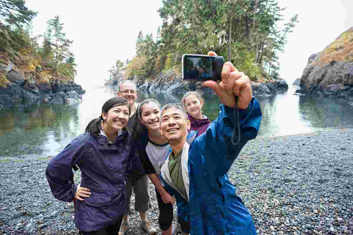 Foto di un gruppo di turisti in Canada