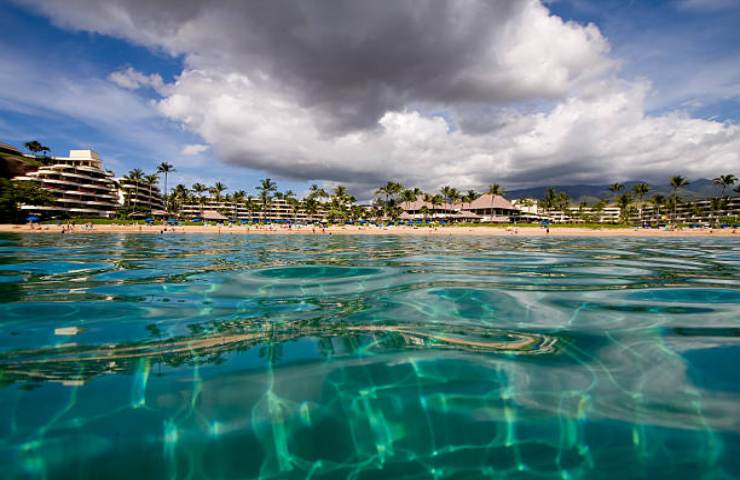 Vista di Kaanapali Beach dal mare