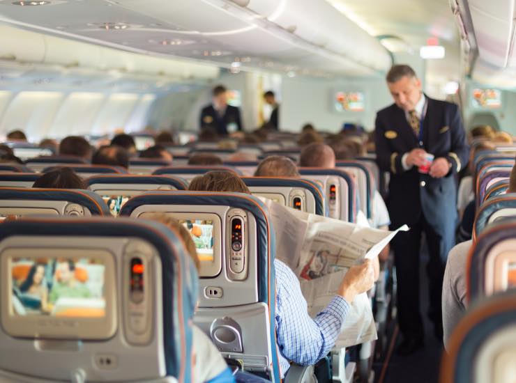 Passeggeri durante un volo aereo