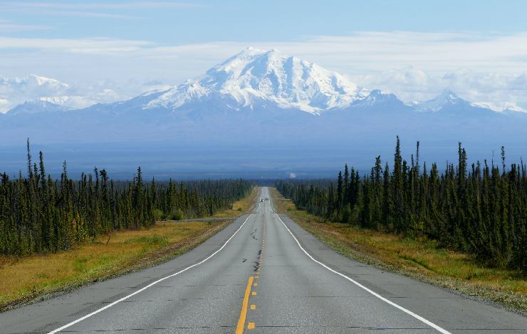 Strada prospettiva dell'Alaska