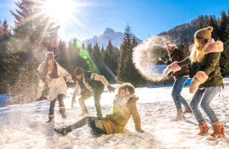 In montagna in inverno senza sciare